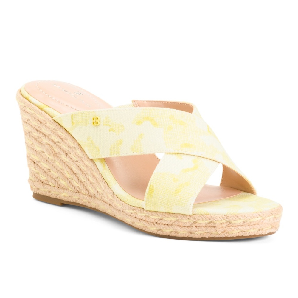 Bondolino Light Green-Yellow Wedge Sandals